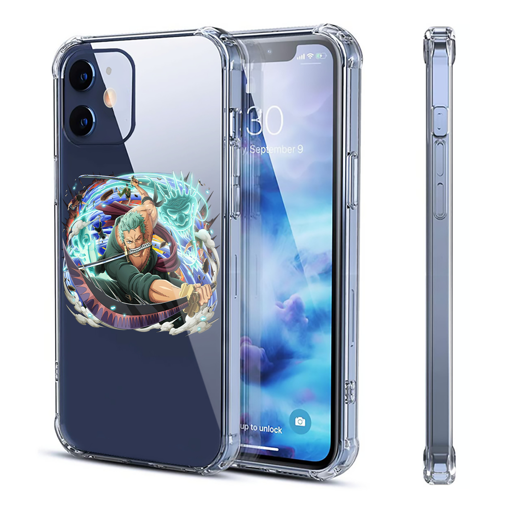 （画像用） ワンピース ロロノア・ゾロ ONE PIECE Roronoa Zoro 【iPhone 12シリーズ対応】透明スマホケース（クリアソフトケース）